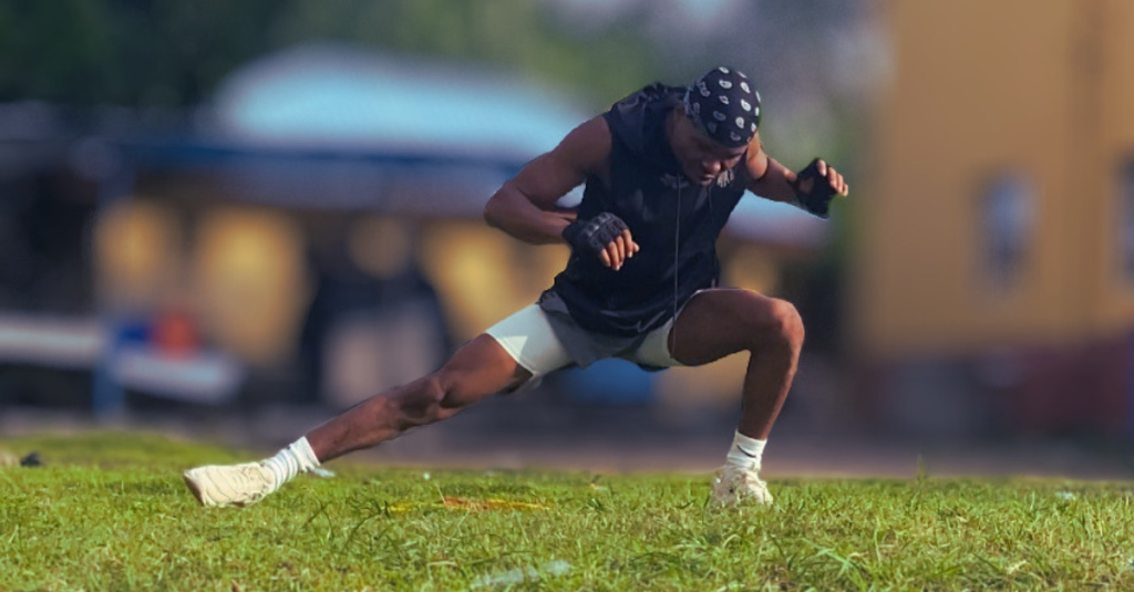 Anthony performing side lunges during a workout session, focusing on form and stability while training to avoid fitness mistakes after 30.