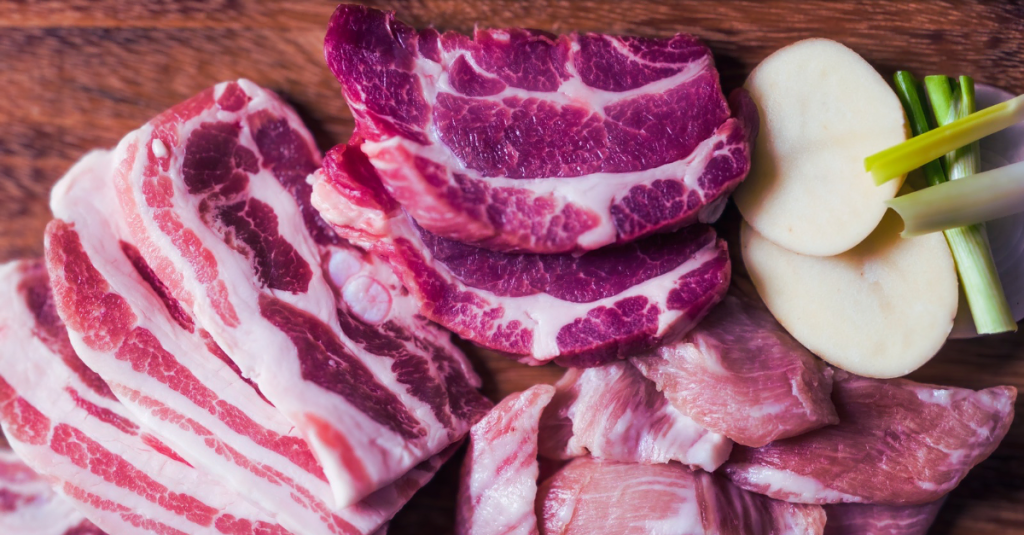 Slices of raw lean beef representing Protein Mistakes After 30 and the importance of choosing quality protein sources for muscle health and nutrition.