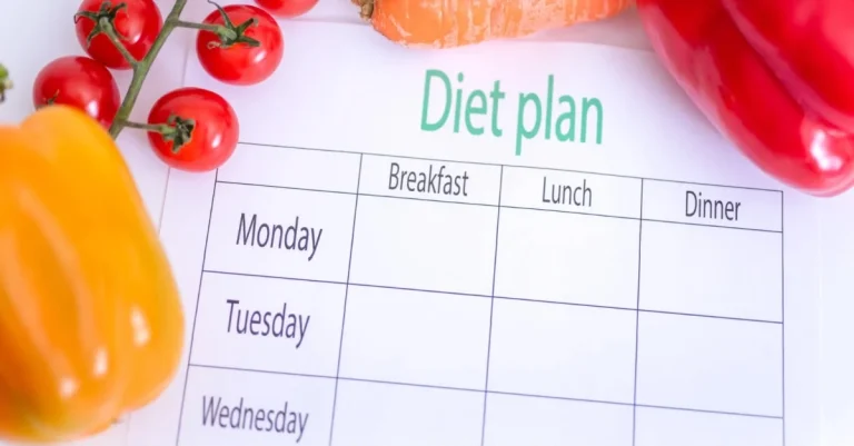 Meal plan for weight loss with balanced healthy foods