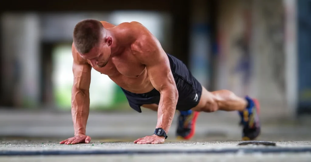 Man preparing to do a push-up